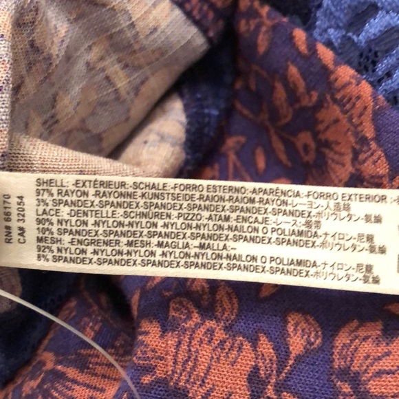 Free People  Century Lace Bralette blue NWT - Picture 6 of 6